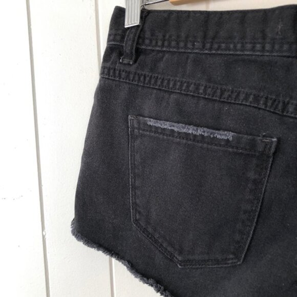 Free People Womens Shorts Black Distressed Festival Size 25 - Picture 5 of 8